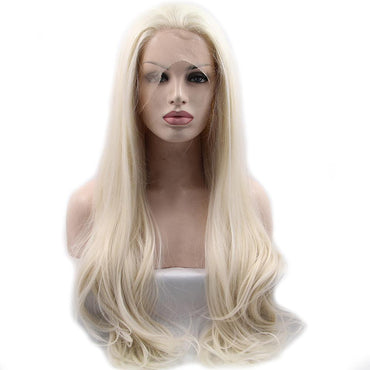 Natural White Blonde Synthetic Lace Front Wig - GODINHAIR INDUSTRIE